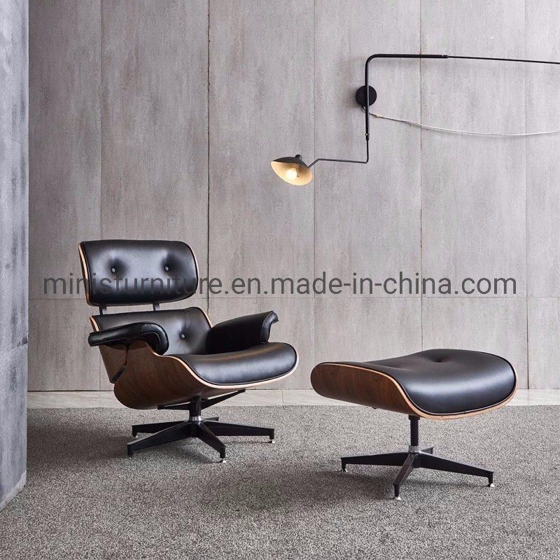 (MN-OC284) Popular Beautiful Office Executive Wooden Genuine Leather Leisure Chair with Footstool