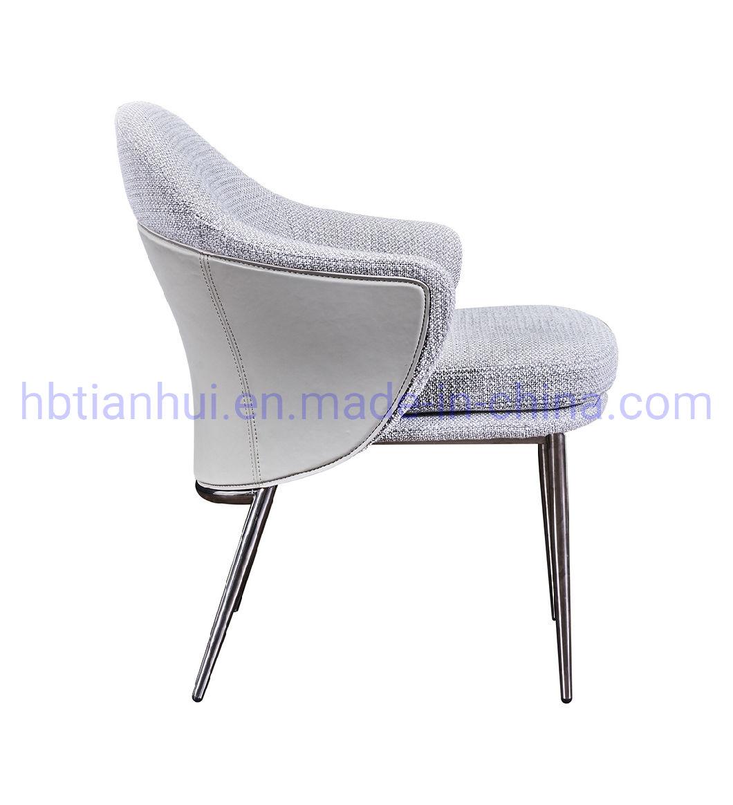 Leisure Living Room Armchair Velvet Golden Plating Dining Chair