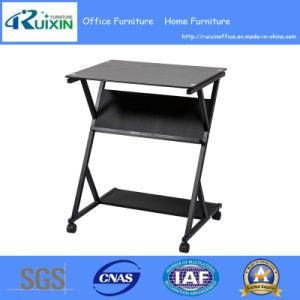 Mobile Glass Laptop Desk Cart with Castors (RX-D1004B)