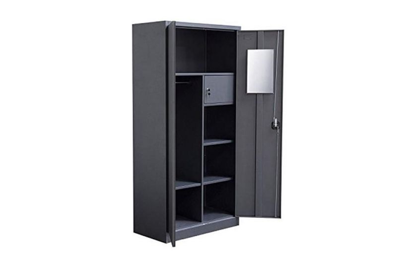 Customized Knock Down Double Door Steel Wardrobe with Locker