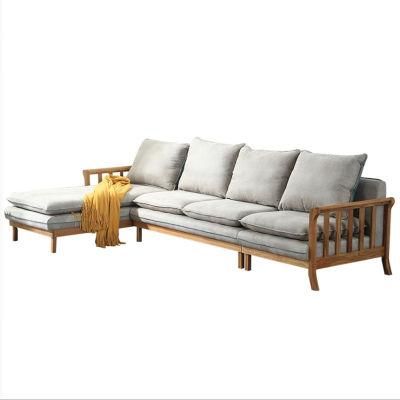 Nordic Solid Wood Sofa Combination Small Apartment Living Room Furniture 0635