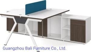 Modern Melamine Metal Frame L Shape Corner Office Desk with Side Table (BL-OD027)