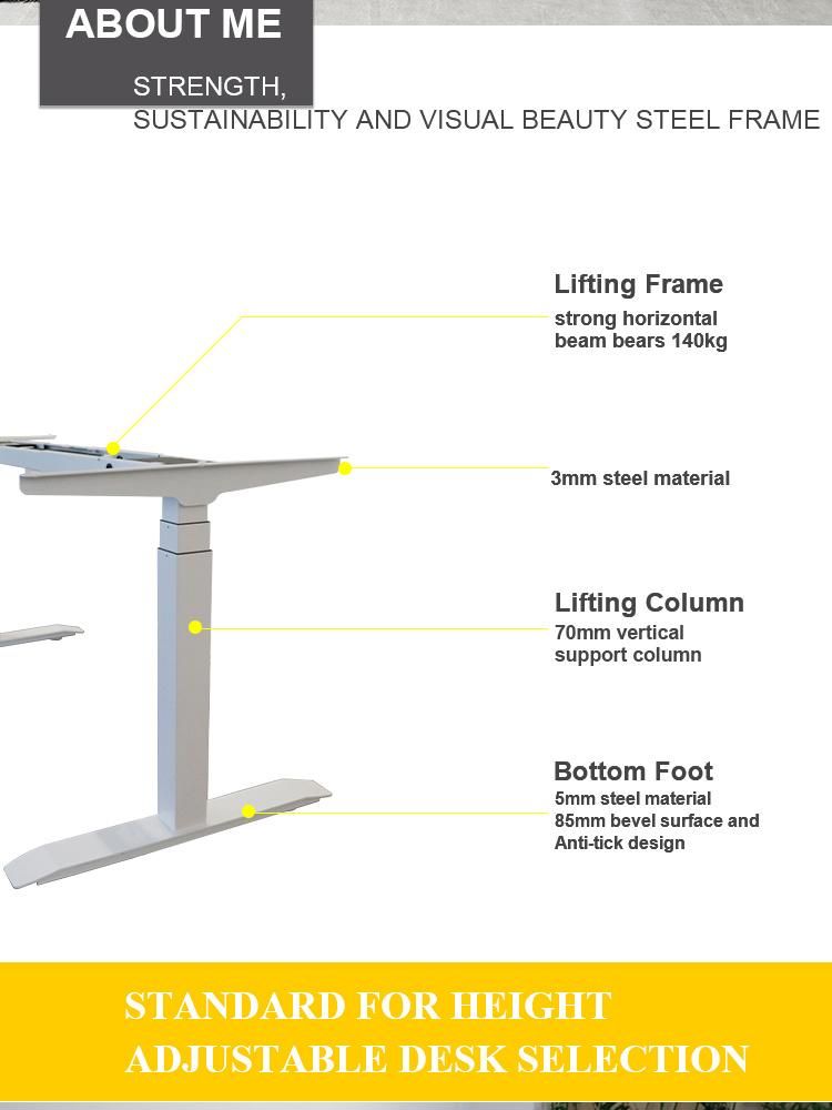Modern Appearance Electric Lift Ergonomic Computer Sit Standing up Height Adjustable Office Desk with Remote Control