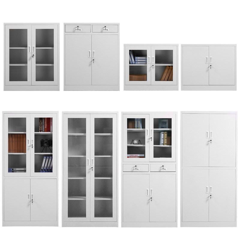 Cheap Office File Cabinet with Glass Door Laboratory Cabinet Steel Cupboard