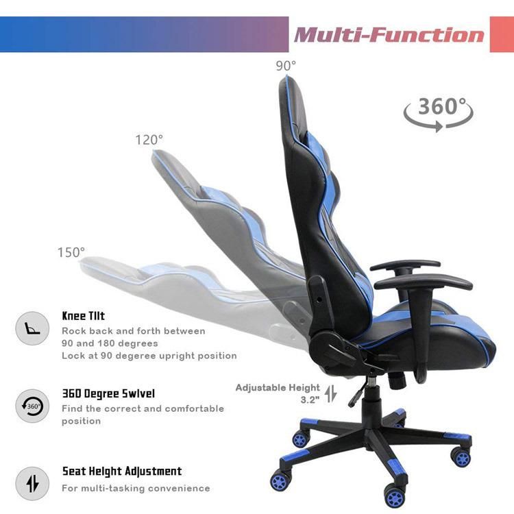 (MED) Partner China Manufacturer High Quality Gaming Station Racer Gaming Chair, Blue and Black