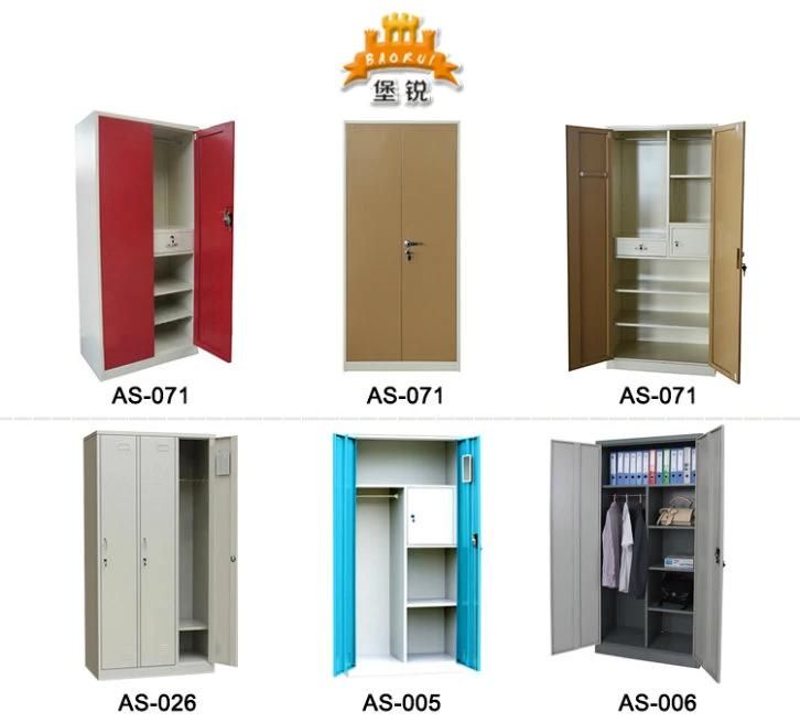 Fas-005 Chinese Wardobe Double Door Metal Locker Steel Almirah Multifunctional Design Cabinet