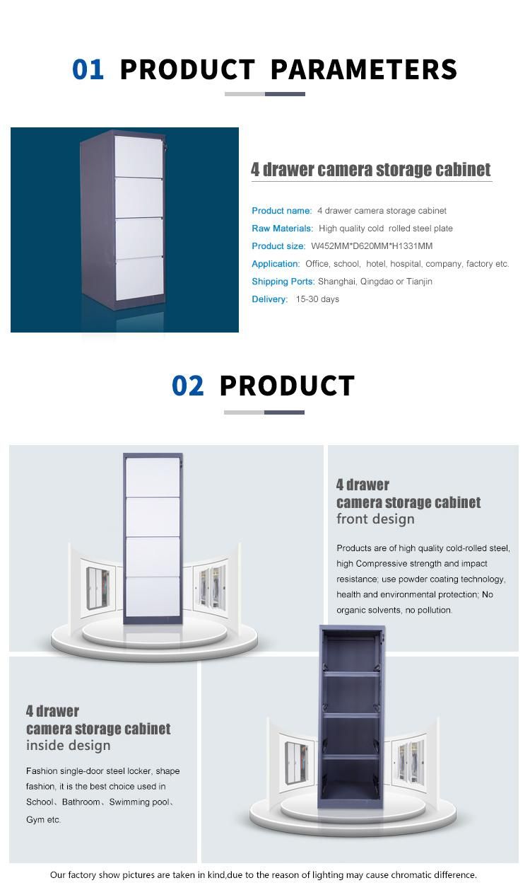 Metal Kd Steel Chest China Factory Manufacturer Office Furniture 4 Drawers Vertical Steel Filling Cabinet