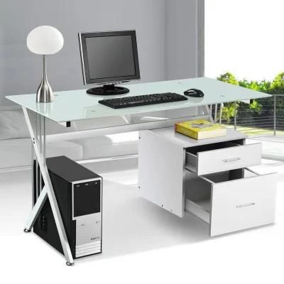 Simple and Customizable Single Home Glass Countertop Desktop Computer Desk 0305