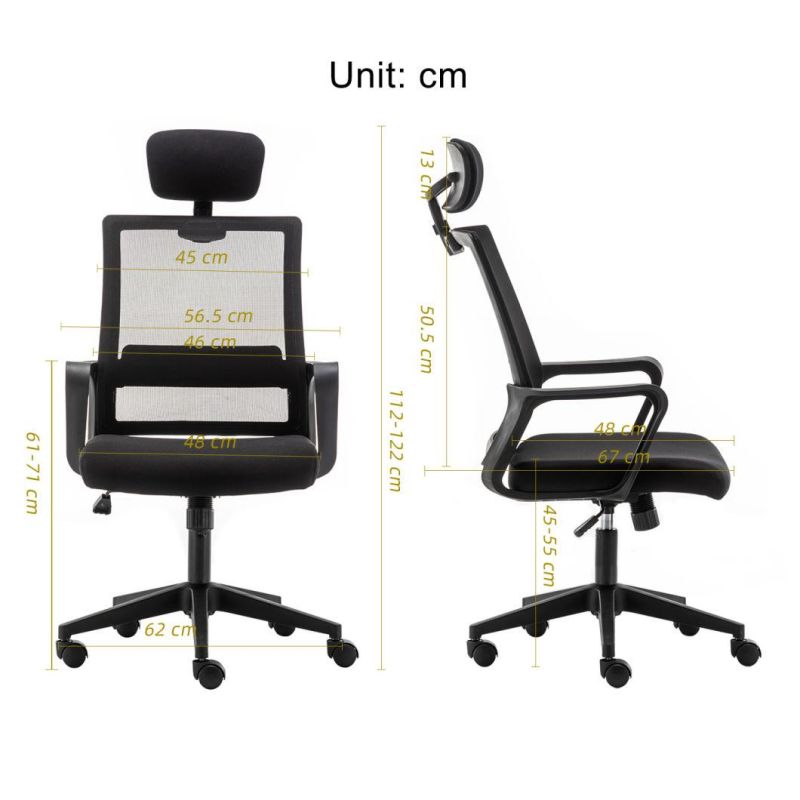 Black Office Chair with Headrest Adjustable Armrest Whole Sale