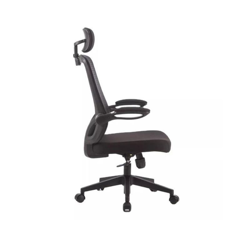 Ergonomic China Anji Manufacturer Comfort Lumbar Support High Back Flip-up Arms Computer Desk Office Mesh Chair