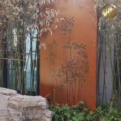 Single Corten Steel Rectangular Decorative Metal Screen