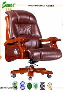 Swivel Leather Executive Office Chair with Solid Wood Foot (FY1009)