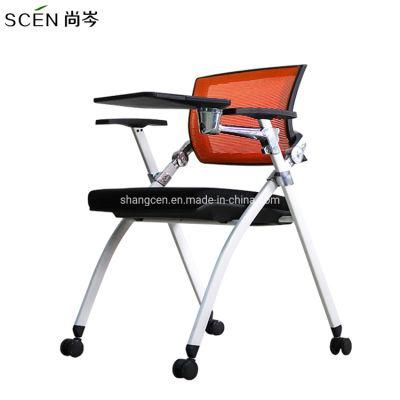 Multi-Color Stacking Church Student Office Chair Mesh Fabric Conference Training Meeting Chair with Writing Pad