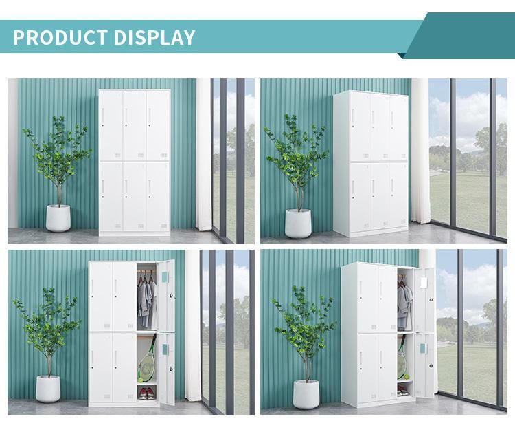 School Student Gym Changing Room Metal 6 Doors Clothes Storage Cabinet Steel Locker