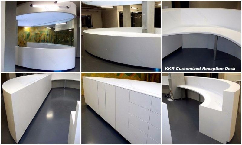 Modern Design Custom Made Solid Surface Commercial Reception Office Table