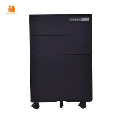 Office Equipment Steel 3 Drawer Mobile Pedestal Mechanical Code Lock