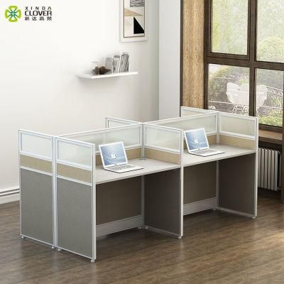 Modular Office Workstations Desk, 4 Person Office Partition Desk Face to Face Working Desk
