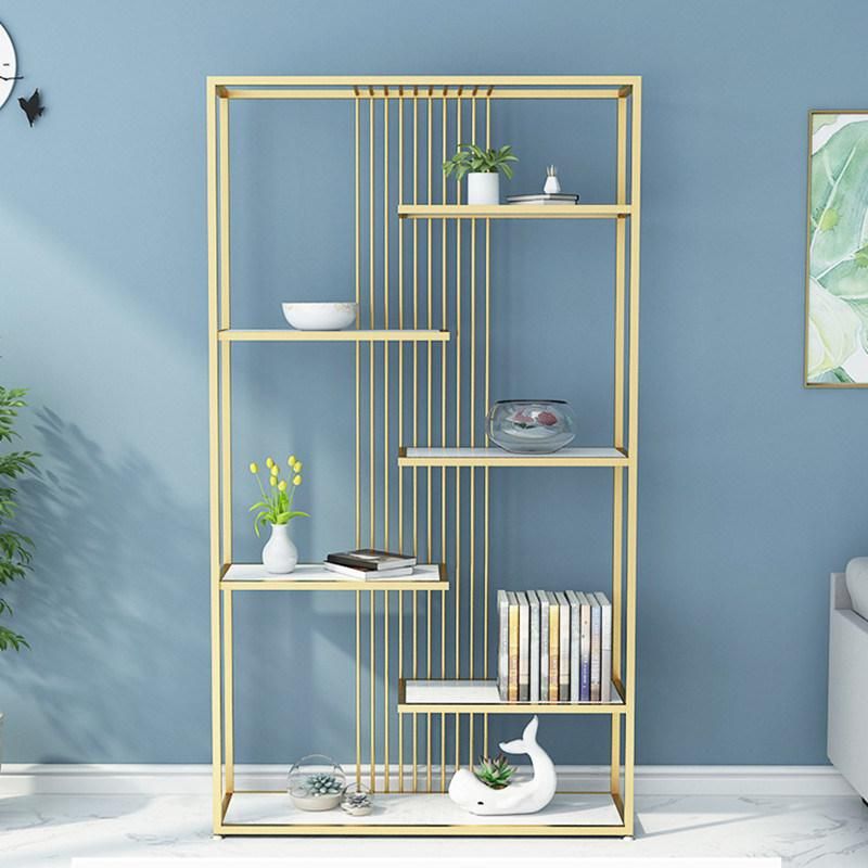 Light Luxury Simple Wrought Iron Shelf Multi-Layer Storage Rack Porch Bookshelf 0516