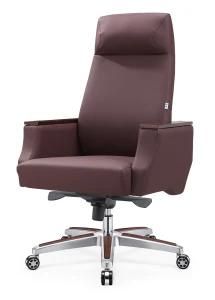 Modern Classic Home Furniture High Back Leather Aluminum Base Swivel Office Chair A1801-1