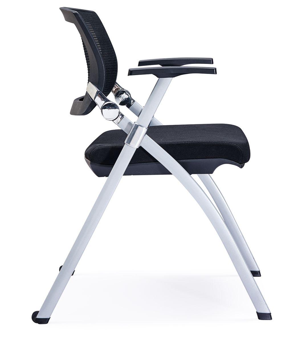 Plastic Training Chair Writepad Style Office Furniture Meeting Room Conference Study Student Use Folded Function Net Cloth