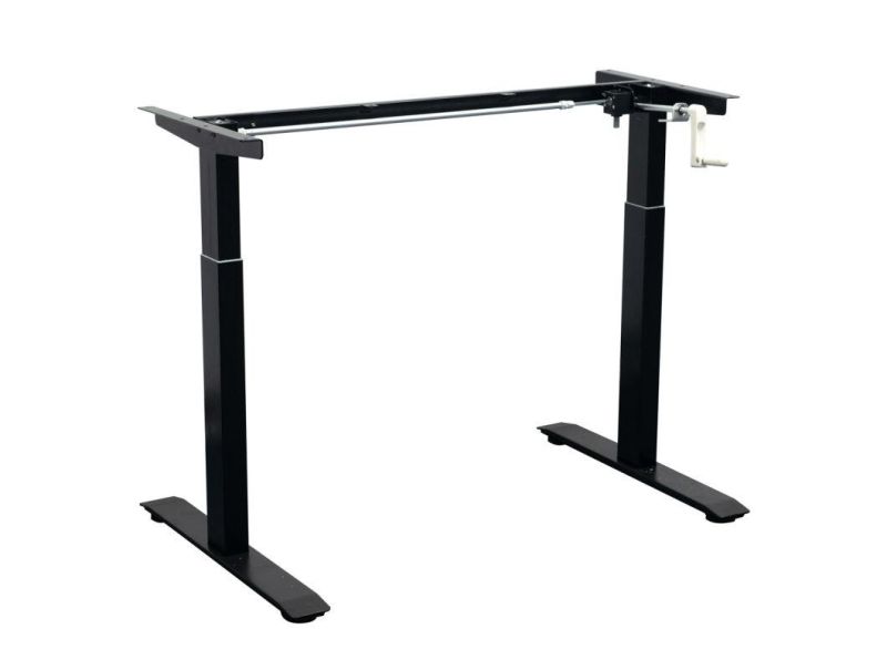 Hand Crank Height Adjustable Office Workstation Base Standing Desk with Two Legs