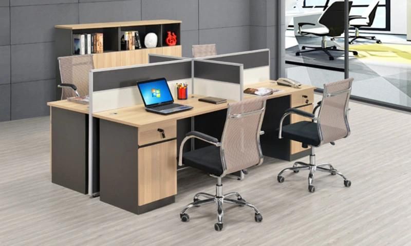 Customized 4 Person Office Workstation Cluster Modular Office Cubicle Partitions for Call Center
