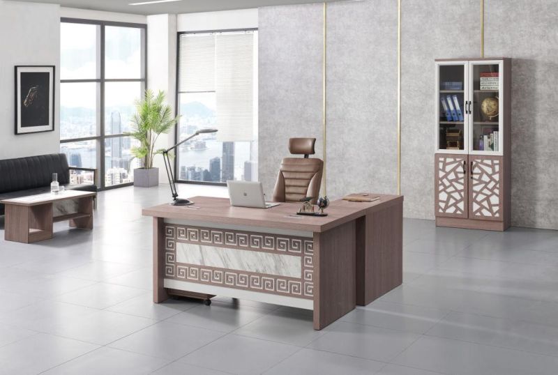 L Shape Design Office Manager Wooden Desk Furniture CEO Desk Black Computer Table Office Desk