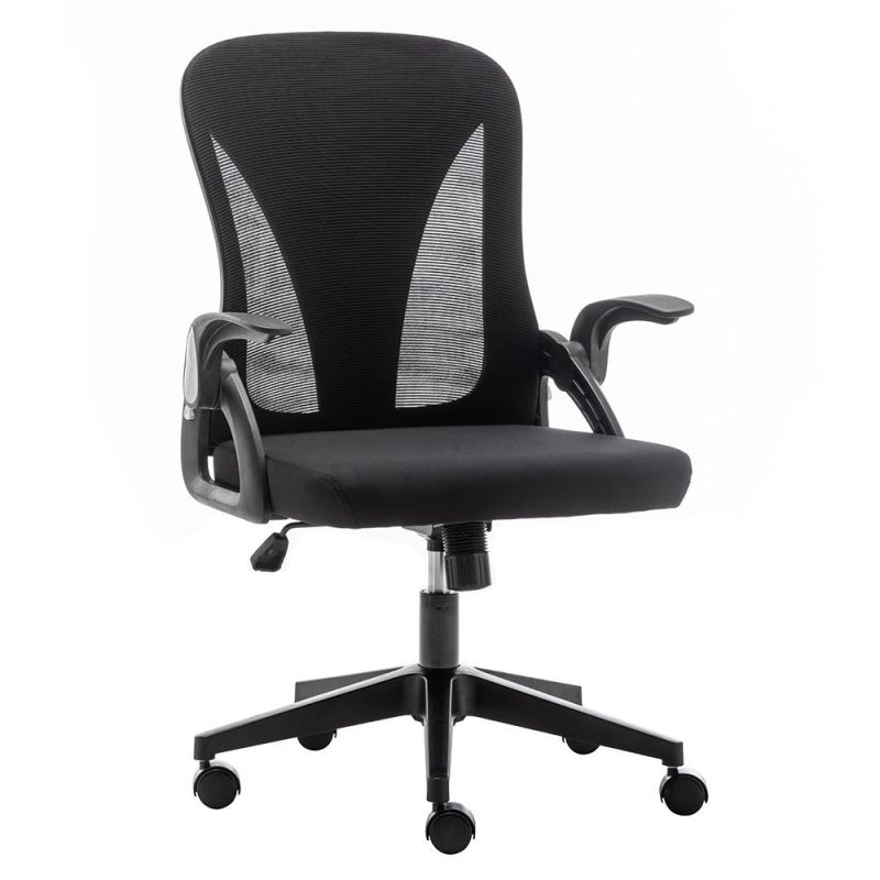 Factory Price Foldable Executive Desk Chair with Flip up Armrest Folding Office Chair
