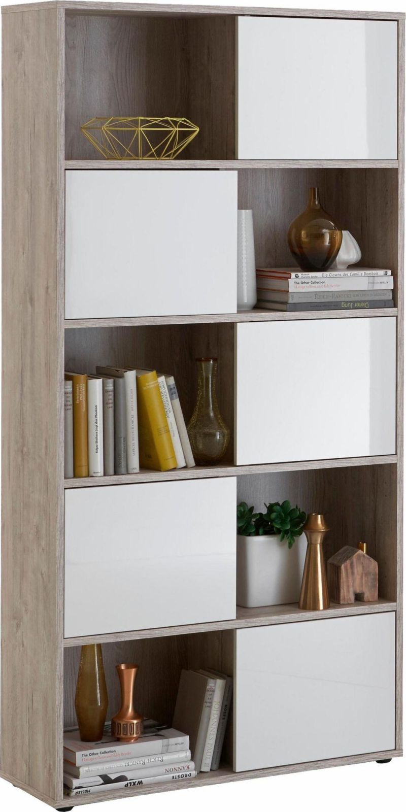 Classic 4 Tiers Wooden Bookcase, Simple Home Bookshelf