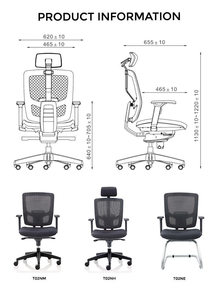 360 Degree Black Ergonomic Modern Rolling Mesh Swivel Manager Office Chair