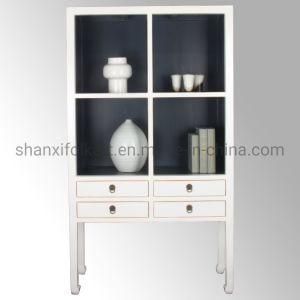 Chinese Antique Furniture Handpainted Reproduction White Lacquer Bookshelf
