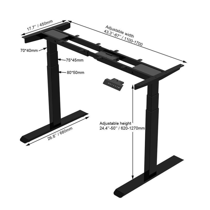 Dual Motor Height Adjustable Standing Desk Frame for Office Furniture