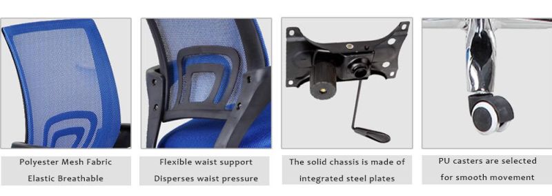 Height Adjustable Rotating Visitor Swivel Ergonimic Stainless Steel Leather Executive Mesh Office Chair with Armrests for Conference Meeting Training Event