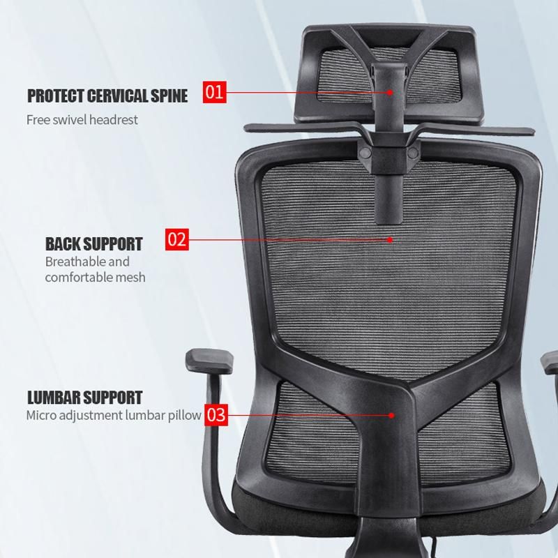 in Stock Wholesale Market Multi-Function Metal Frame Handlebars Armrest Nylon Rotating Office Chair