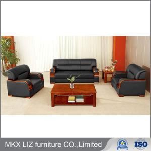 Hot Sale Office Furniture Teak Wood Synthetic Leather Sofa (S826)