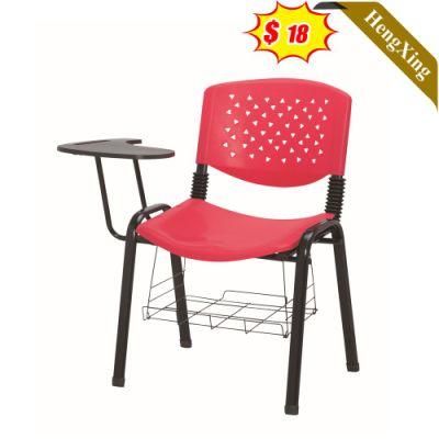 Red Color PP Plastic Training Chairs with Writing Tablet Metal Legs Stainless Steel Office School Furniture Conference Chair