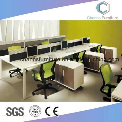 Six Seat Modular Office Workstation Aluminum Partititon with Side Cabinet (CAS-W1887)
