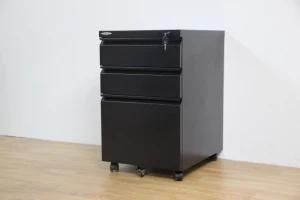 Modern 3 Drawer Steel Mobile Cabinet Movable File White