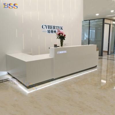 Reception Salon L Shape Modern White SPA Desk Reception Salon