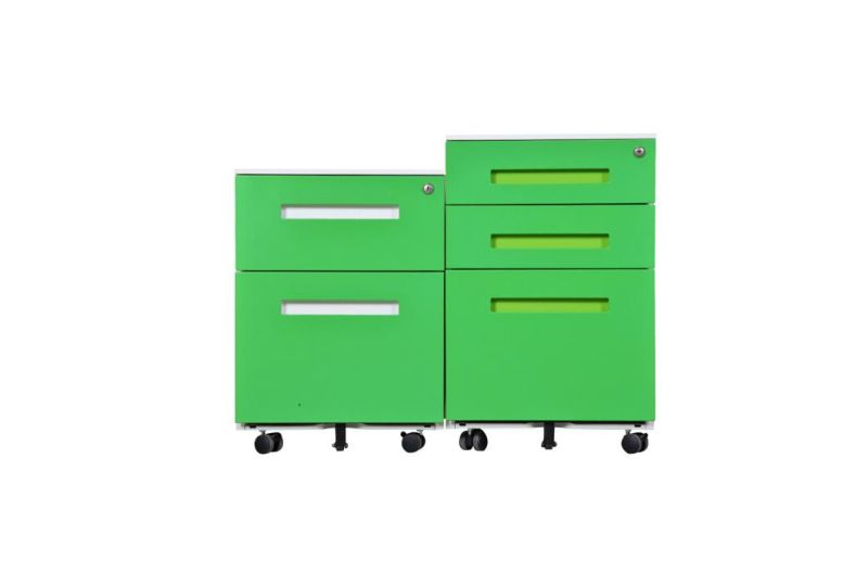 Colorful Moveable 2-Drawer Steel Mobile Pedestal Cabinet