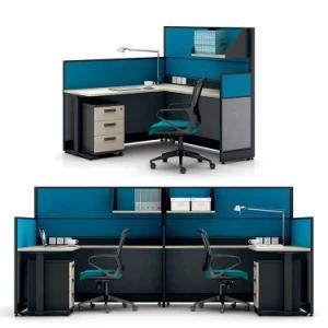 Fashionable Contemporary Modern Efficient Office Wooden 2 Seater Workstation