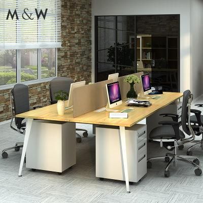 Commercial Furniture Staff Table Workstation Used Laminated Chipboard Face to Face Standard 4 People Office Desk