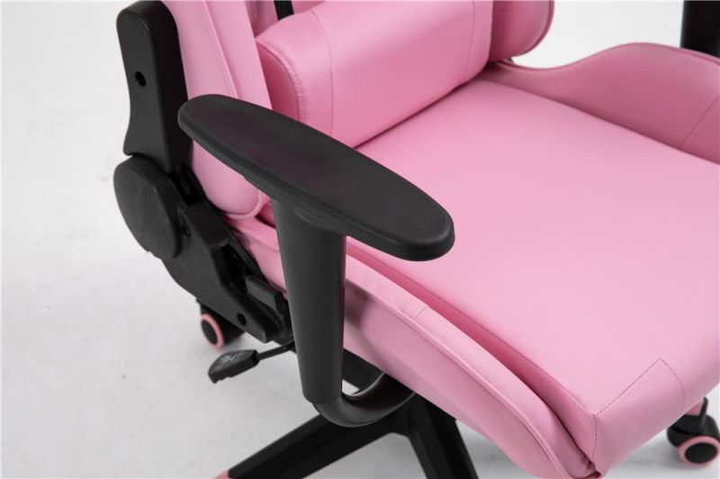 Ergonomic Swivel Adjustable PU Leather Computer Silla Girl Women Pink Gaming Chair