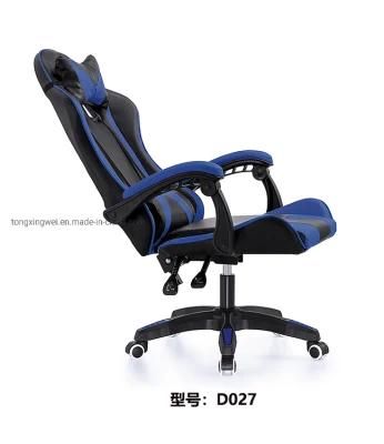 Black &amp; Blue Racing Gaming Chair with Footrest