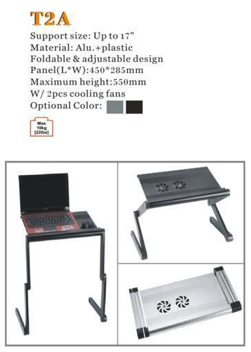 Laptop Desk Alu Panel Foldable Height Adjustment Upto 17" (T2A)