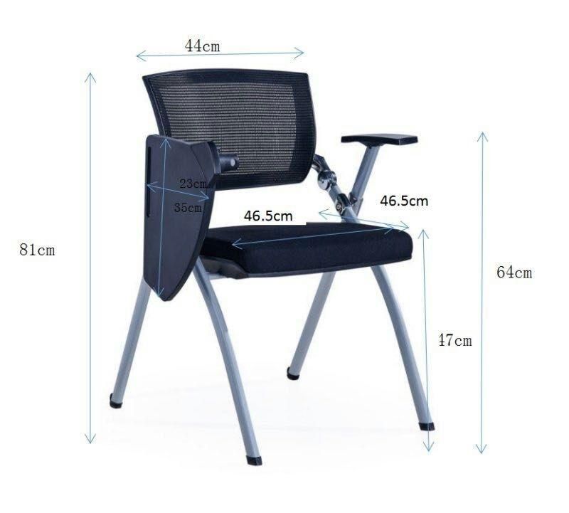 Plastic Training Chair Writepad Style Office Furniture Meeting Room Conference Study Student Use Folded Function Net Cloth