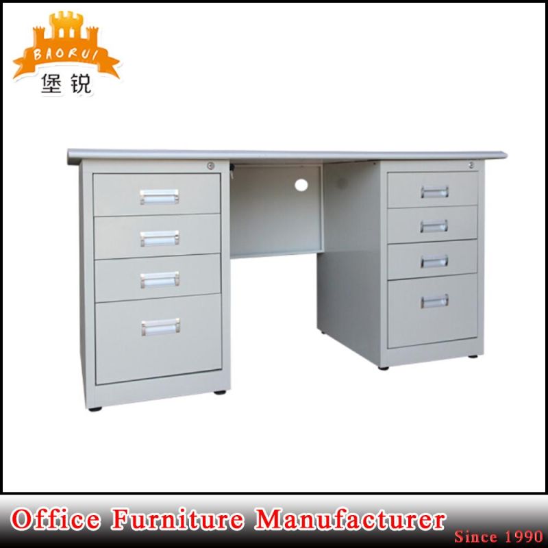 Metal Furniture Commercial Use 8 Drawer Melamine Board Cumputer Desk Office Table