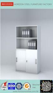 Metal Filing Cabinet Office Furniture with Upper Sliding Glass Doors and Lower Sliding Steel Doors/Filing Cabinet