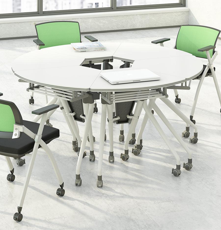 Office Fan Shape Training Table Staff Office Table with Melamine Table Top