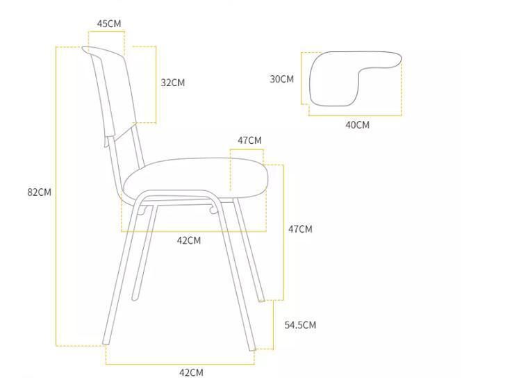 Training Chair with Writing Board Folding Student Simple Reporter Office Chair